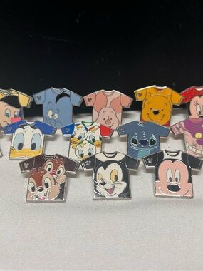 Disney Retired 2011 Hidden Mickey T-Shirt Trading Pins 15 Pc Mixed Lot